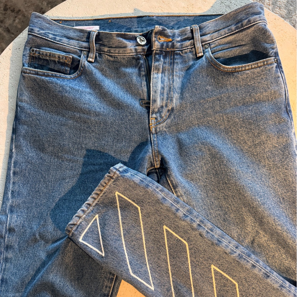 Off-White Blue Straight Men's Jeans